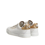 Dolce & Gabbana White Leather Low Top Women Sneakers Shoes LA12749-38