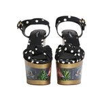 Dolce & Gabbana Multicolor Fish Polka Dot Wedge Sandals Shoes LA10918-37