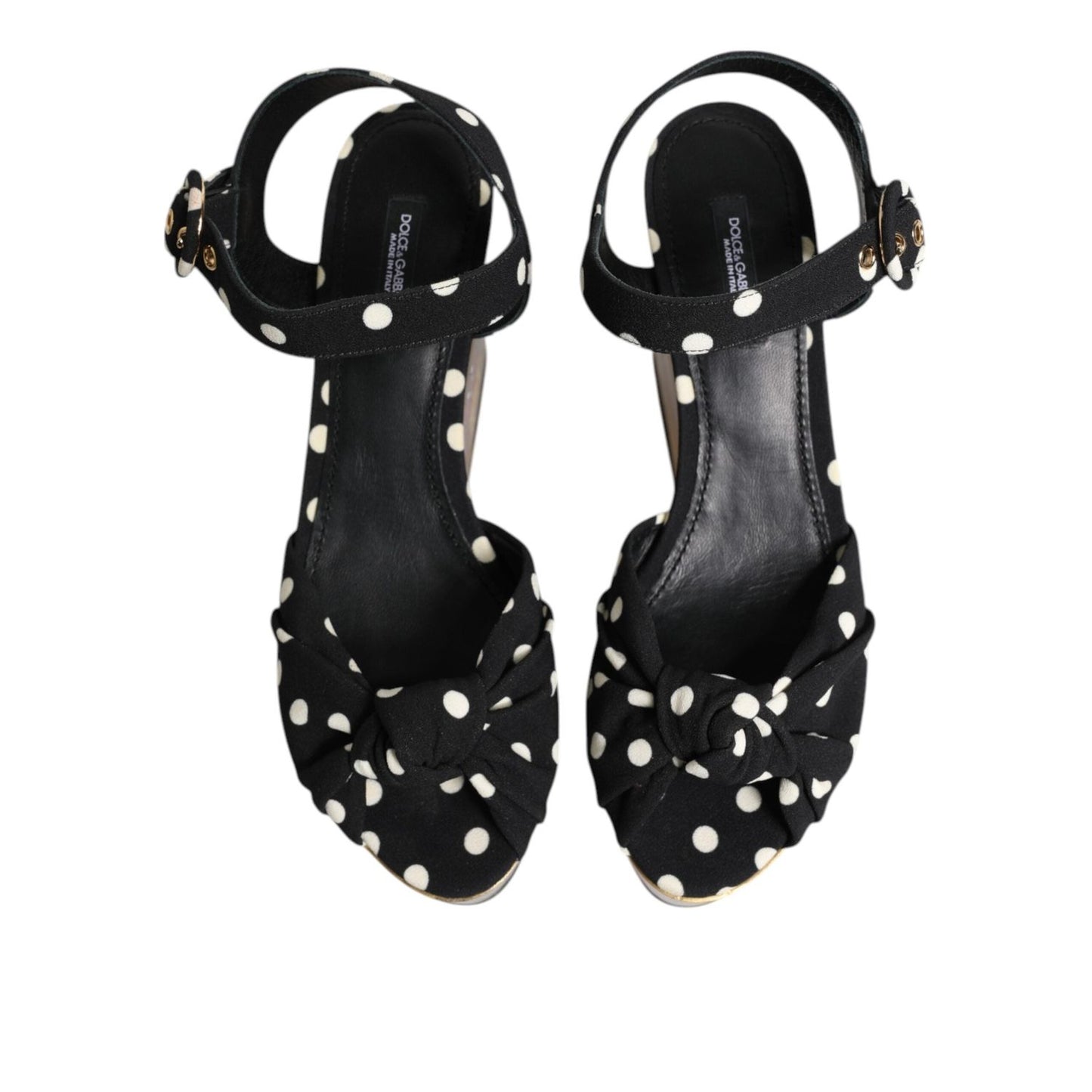 Dolce & Gabbana Multicolor Fish Polka Dot Wedge Sandals Shoes LA10918-37