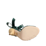Dolce & Gabbana Green Python Leather Heels Sandals Shoes LA11455-41