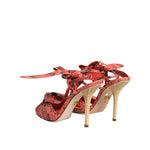 Dolce & Gabbana Coral Python Leather Heels Sandals Shoes LA11513-36
