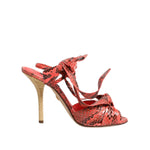 Dolce & Gabbana Coral Python Leather Heels Sandals Shoes LA11513-36