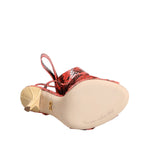 Dolce & Gabbana Coral Python Leather Heels Sandals Shoes LA11513-36