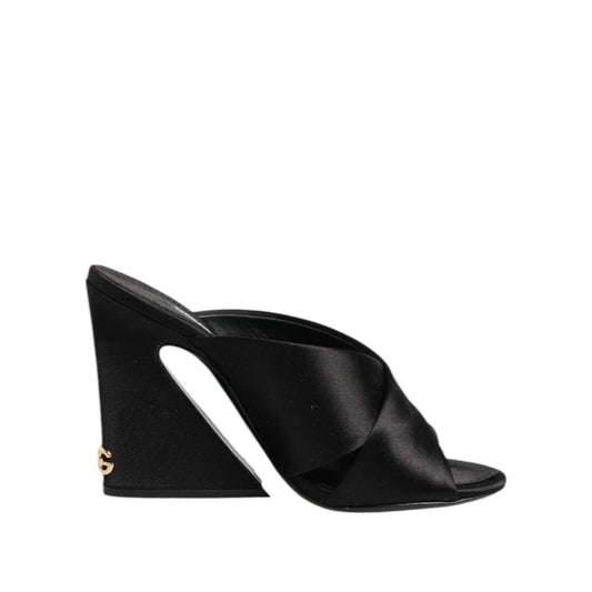 Dolce & Gabbana Black Keira Baroque High Heel Sandals Shoes LA12806-35