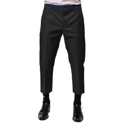 Dolce & Gabbana Gray Blue Cotton 3/4 Chinos Crop Trouser Pants