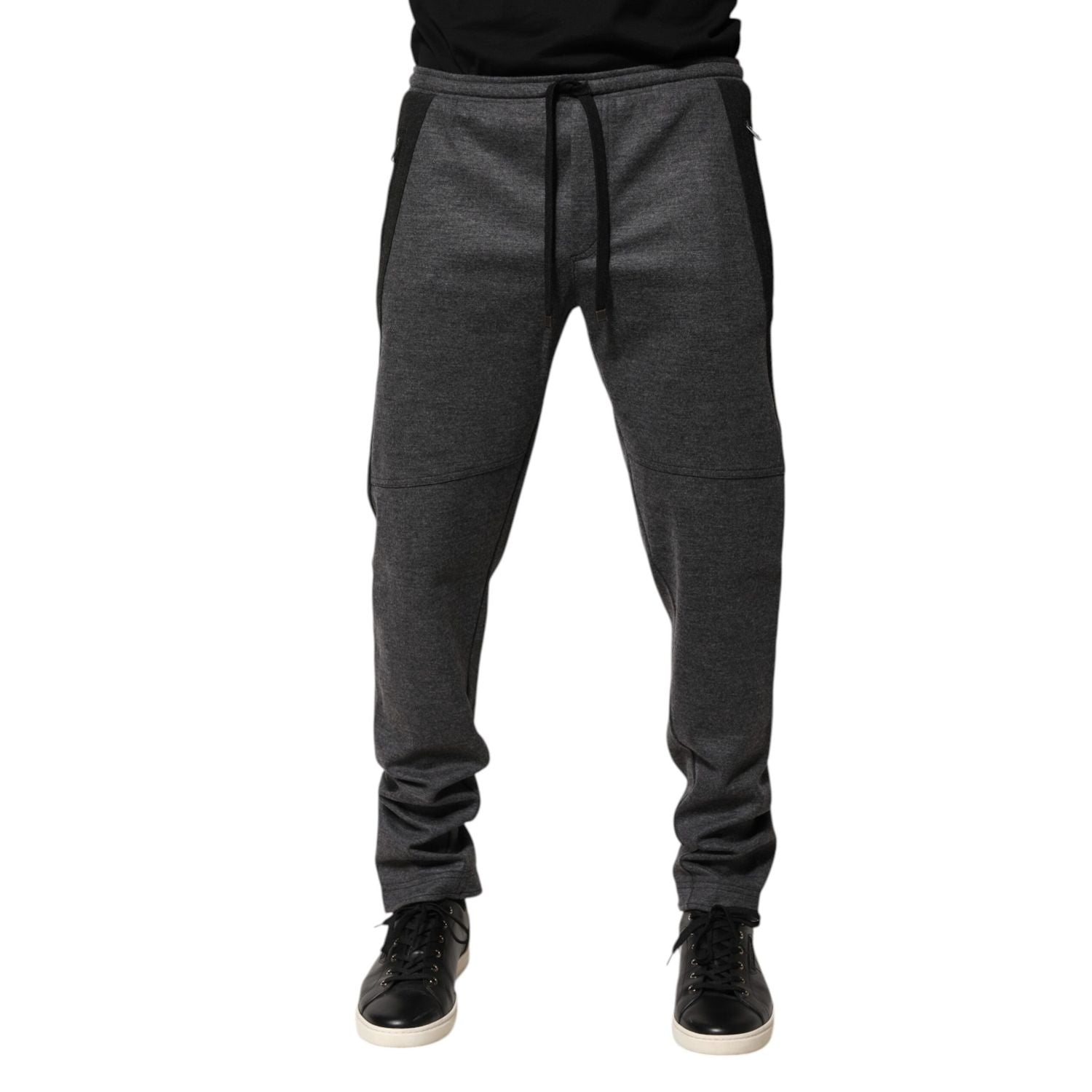 Dolce & Gabbana Gray Black Wool Blend Jogger Sweatpants  Pants
