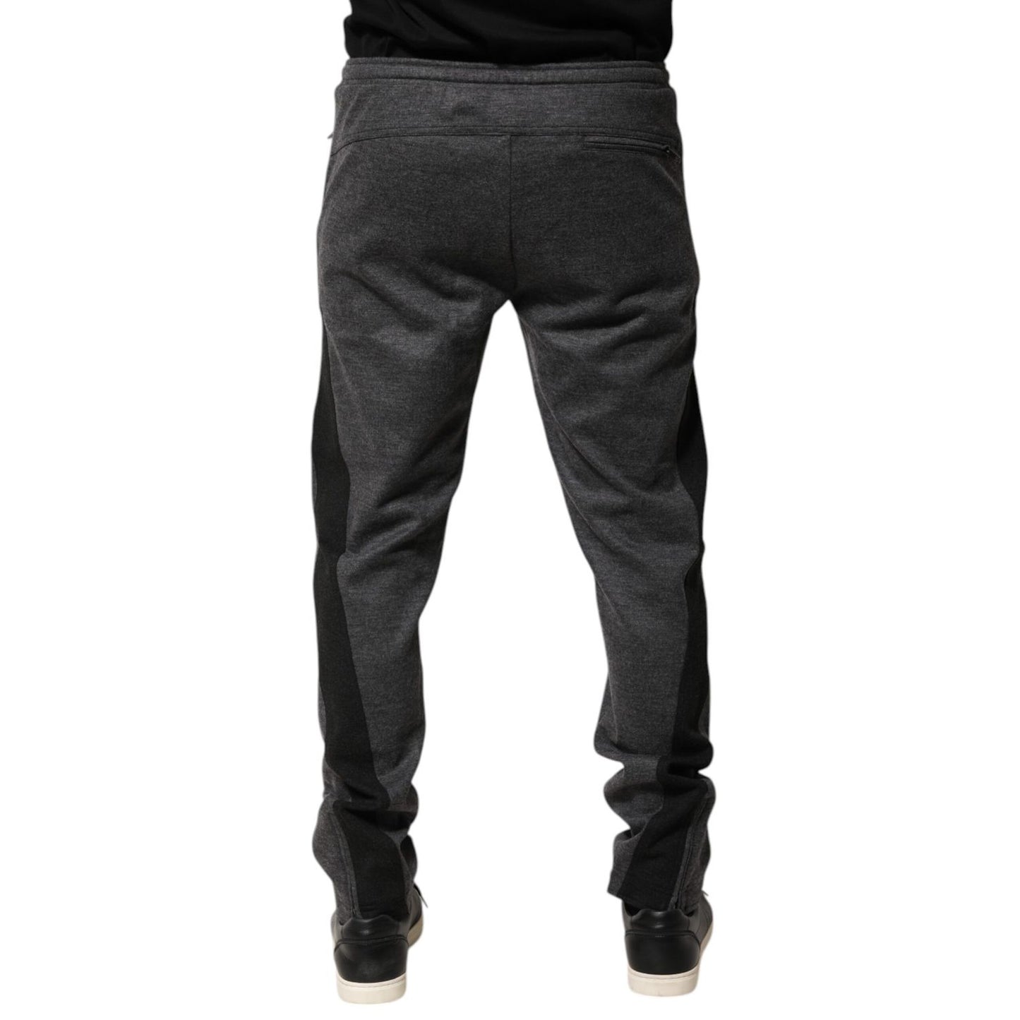 Dolce & Gabbana Gray Black Wool Blend Jogger Sweatpants Pants