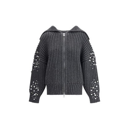 PINKO Gray Wool Cardigan