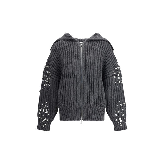 PINKO Gray Wool Cardigan
