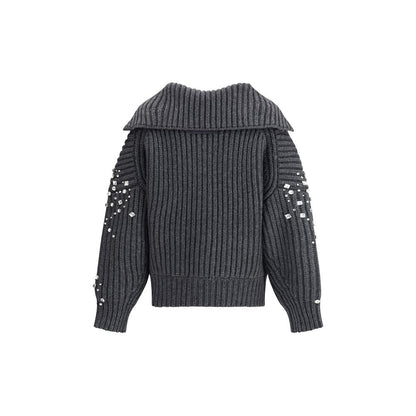 PINKO Gray Wool Cardigan