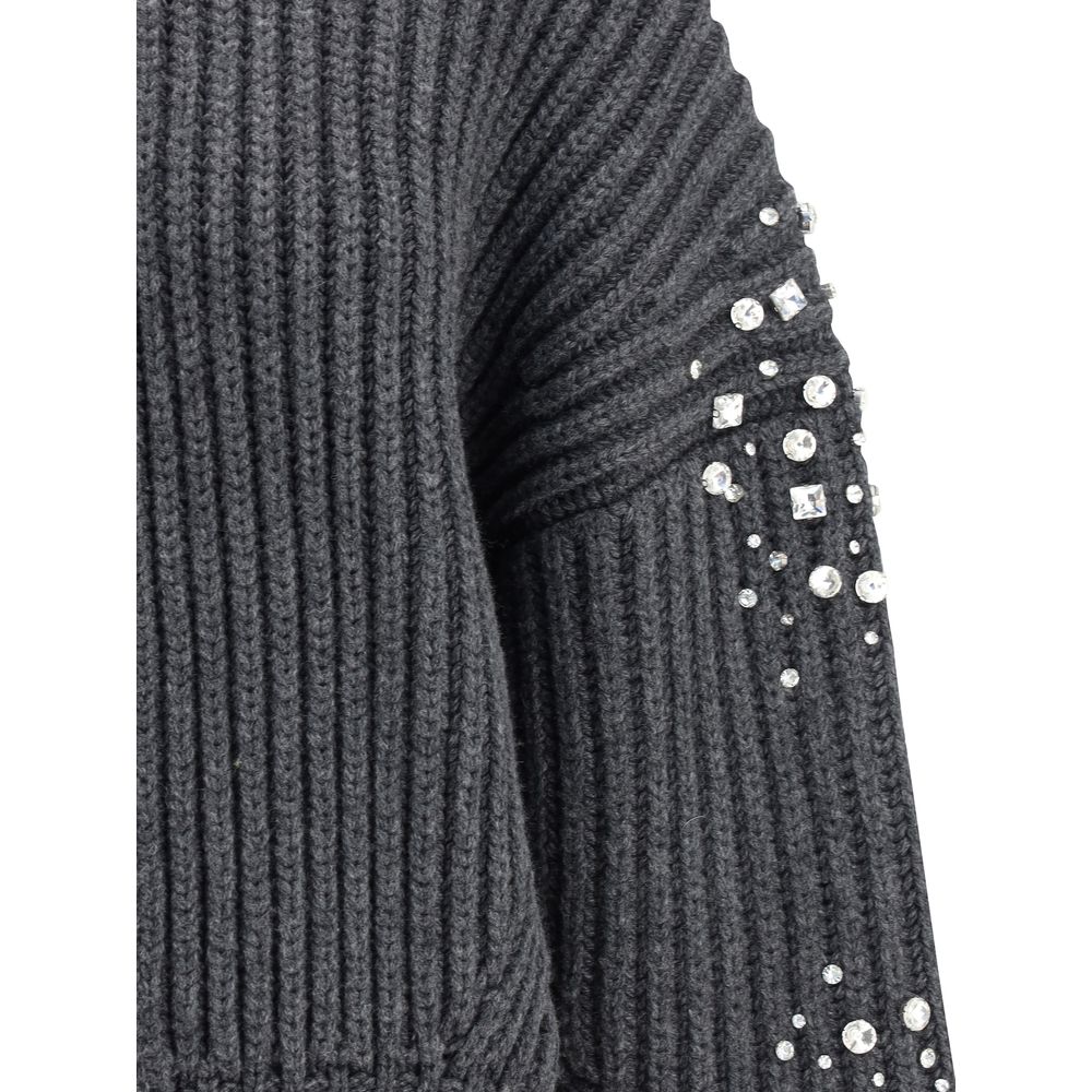 PINKO Gray Wool Cardigan