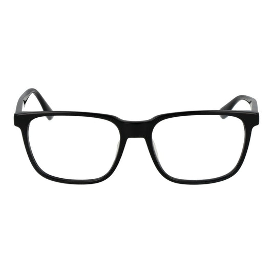 BMW Black Men Glasses Frame, full-rim acetate, rectangle style, 55-17-145 size, demo lenses, with branded case, stylish eyewear.