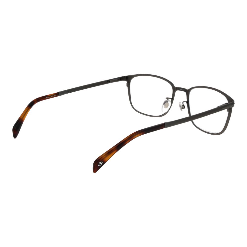 David Beckham Gray Men Glasses Frame, gunmetal stainless steel, full-rim rectangle style with branded case, size 54-19-145.