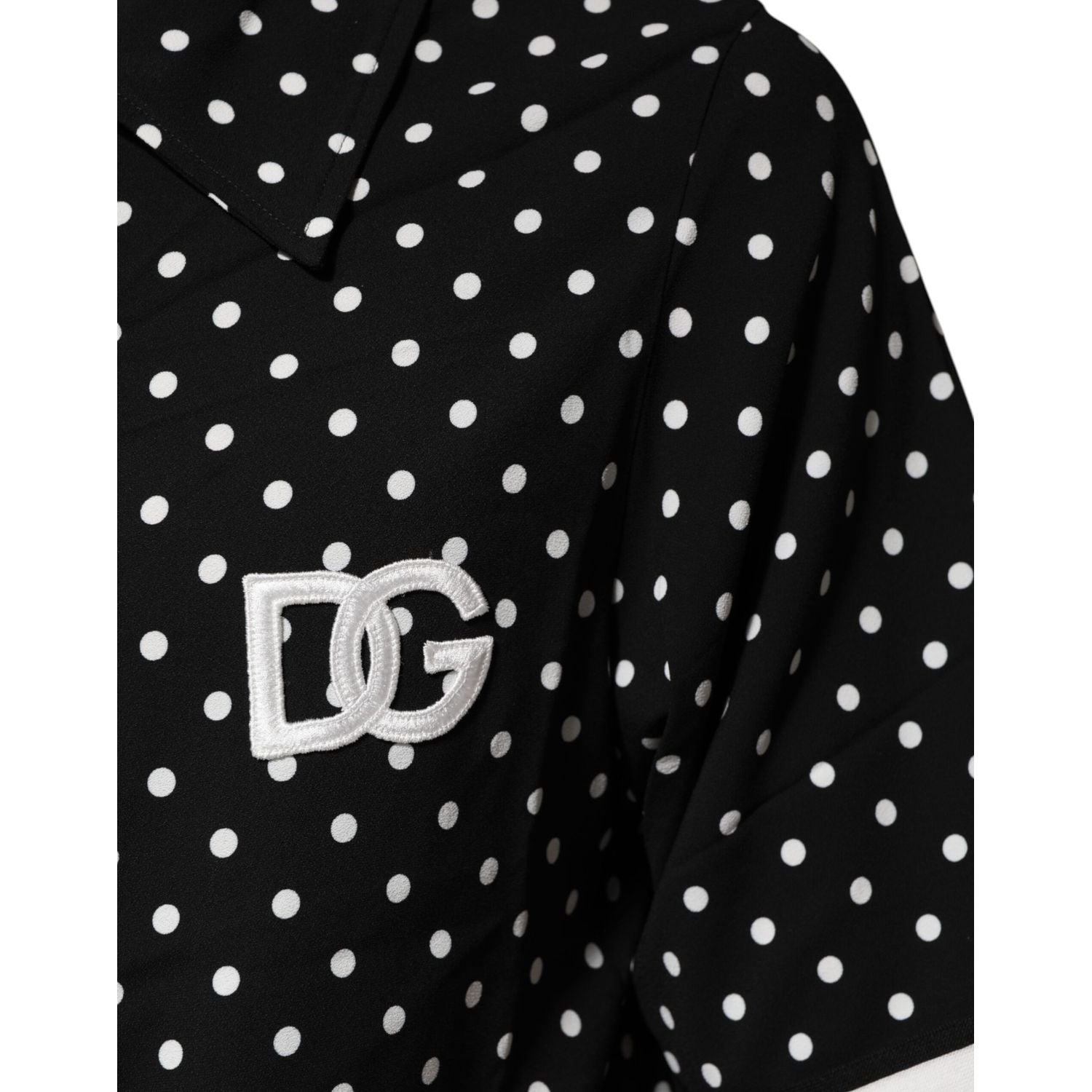 Dolce & Gabbana Black Polka Dot Short Sleeves Collared Polo T-shirt