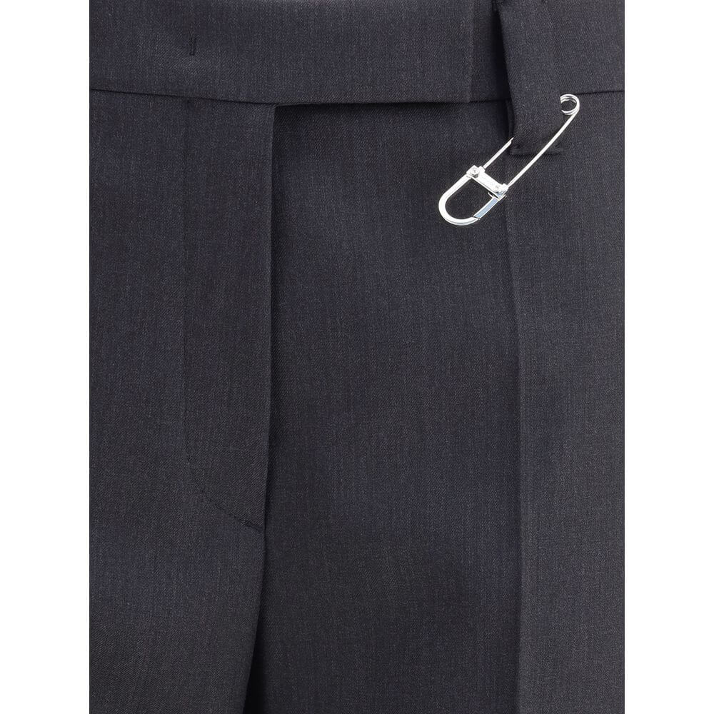 Prada Gray Fleece Wool Dress Pants
