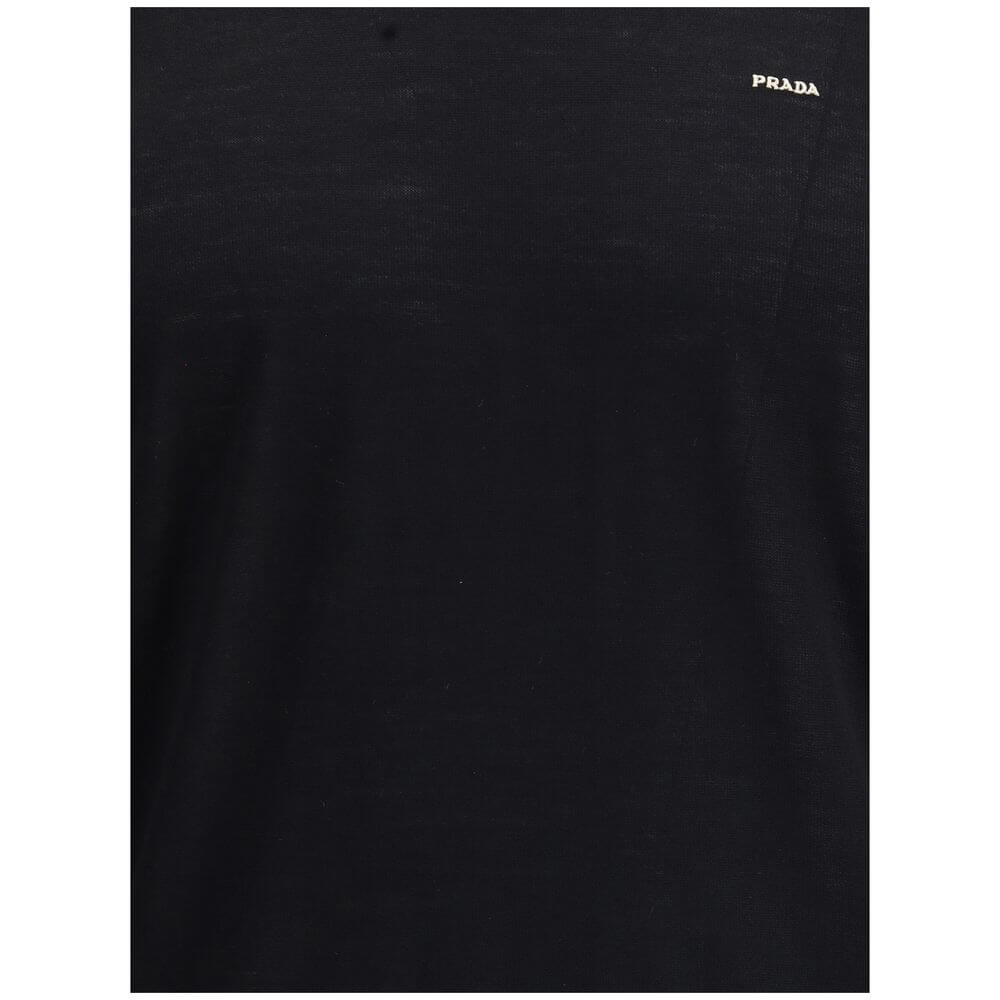 Prada Black Fleece Wool Sweatshirt