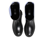 Dolce & Gabbana Black White Polyester Socks High Boots Shoes