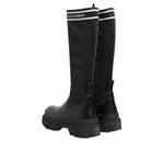 Dolce & Gabbana Black White Polyester Socks High Boots Shoes