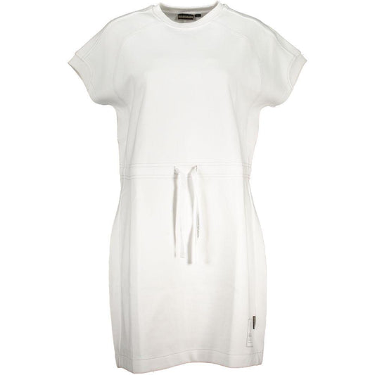 Napapijri White Cotton Dress NA-28443-XS