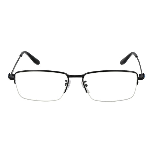 BMW Black Men Glasses Frame with black metal half-rim and demo lenses.