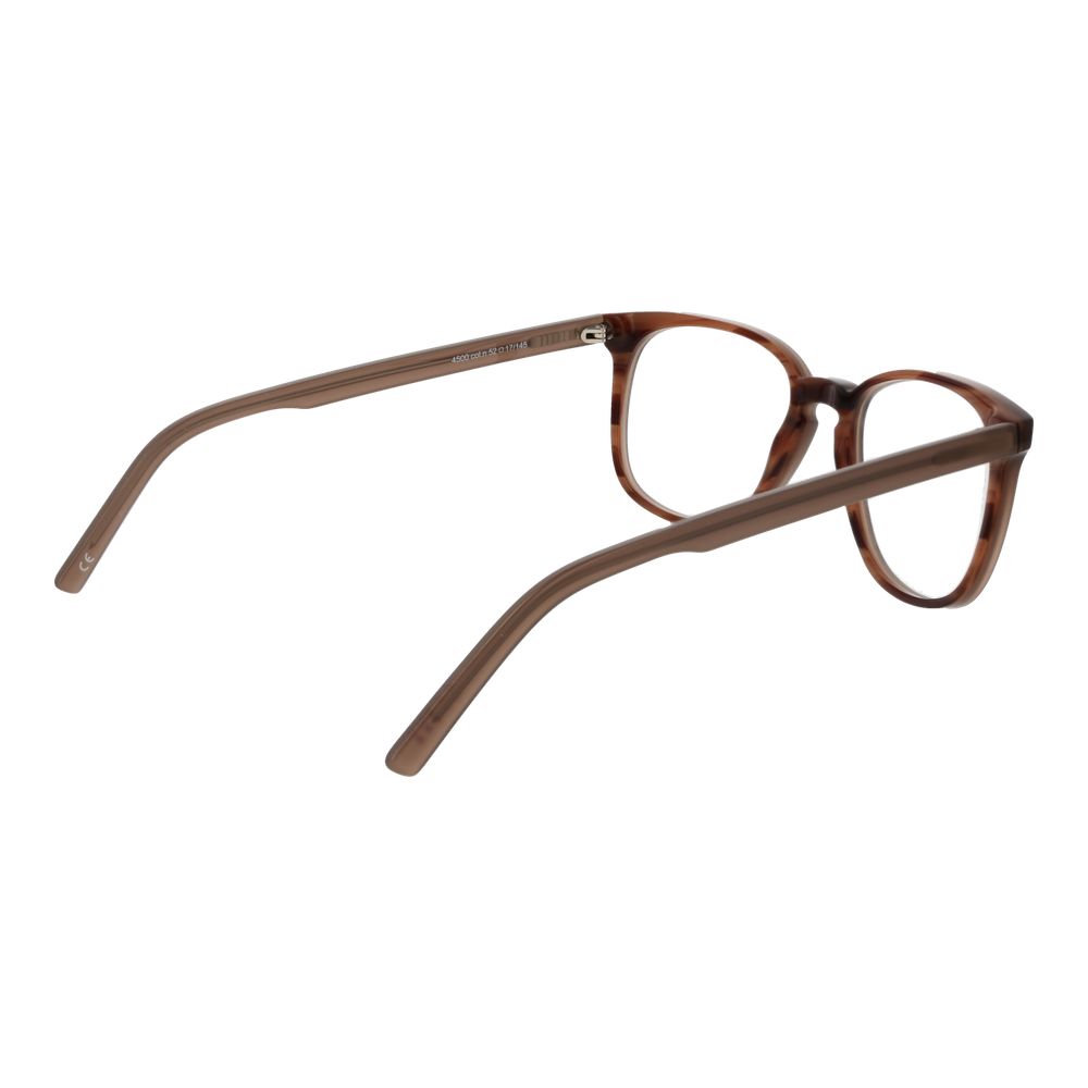 Andy Wolf Brown Unisex Glasses Frame in full-rim acetate design, side view highlighting temples and frame details.
