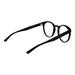Andy Wolf Black Unisex Glasses Frame, full-rim acetate, model showcasing sides and temples, featuring round design with demo lenses.