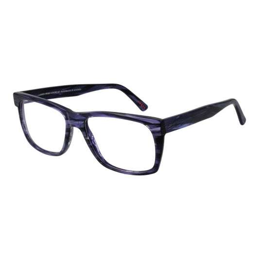 Andy Wolf Blue Unisex Glasses Frame in blue acetate with full-rim style and demo lenses, featuring a rectangular design.