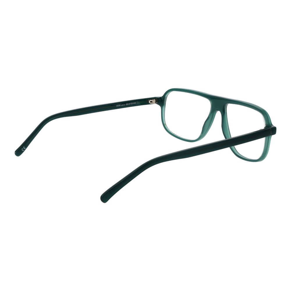 Andy Wolf Green Unisex Glasses Frame in green acetate, aviator full-rim style, shown from the side with demo lenses.