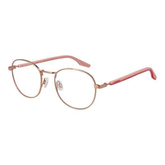 Converse Gold Unisex Glasses Frame in gold full-rim round style with demo lenses, rubber frame, size 50-19-140.