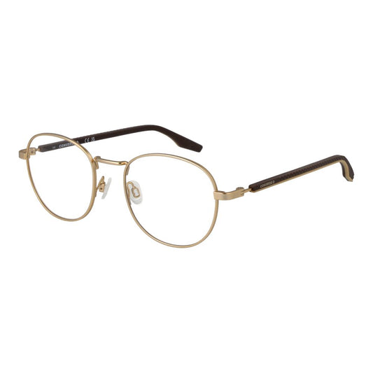 Converse Gold Unisex Glasses Frame with rubber full-rim style, demo plastic lenses, size 50-19-140, in gold color.
