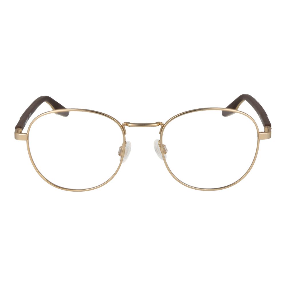 Converse Gold Unisex Glasses Frame with full-rim rubber material, demo lenses, and round style, ideal for versatile fashion.