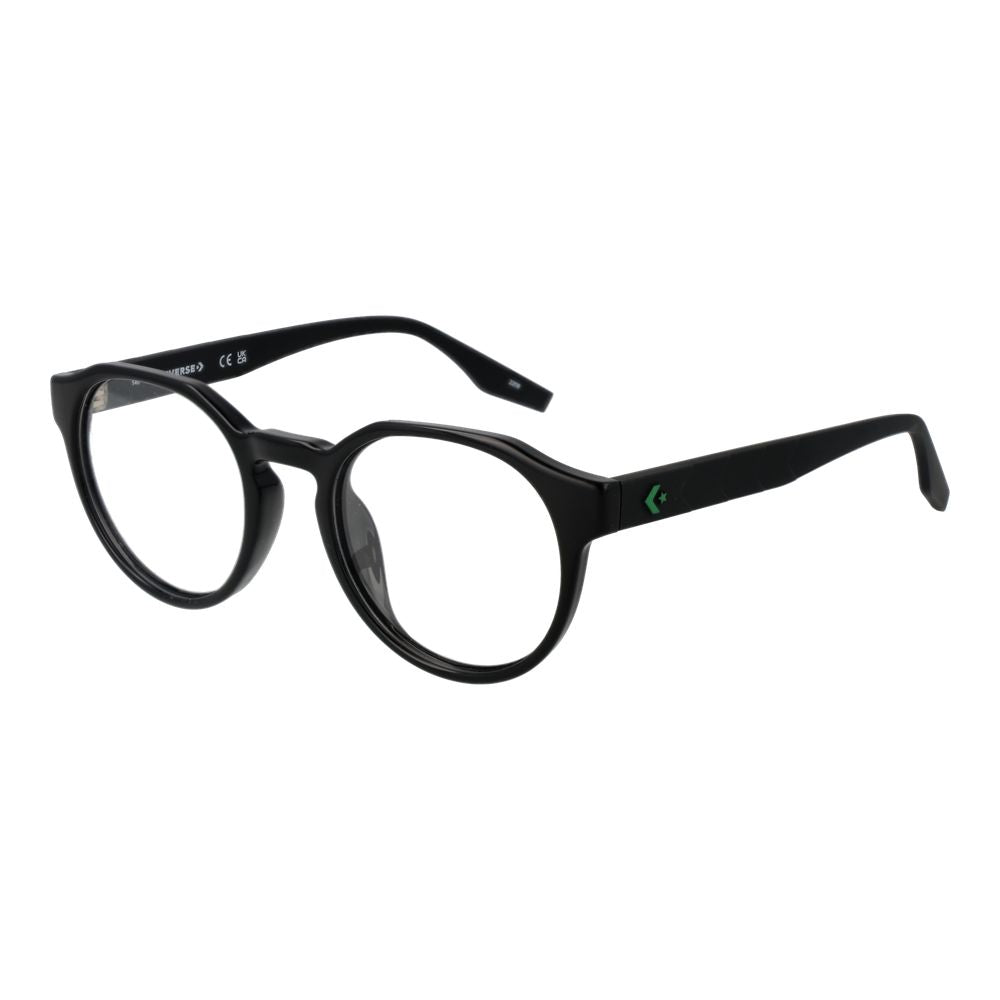 Converse Black Unisex Glasses Frame, stainless steel, full-rim, round shape, demo lenses, size 49-20-140
