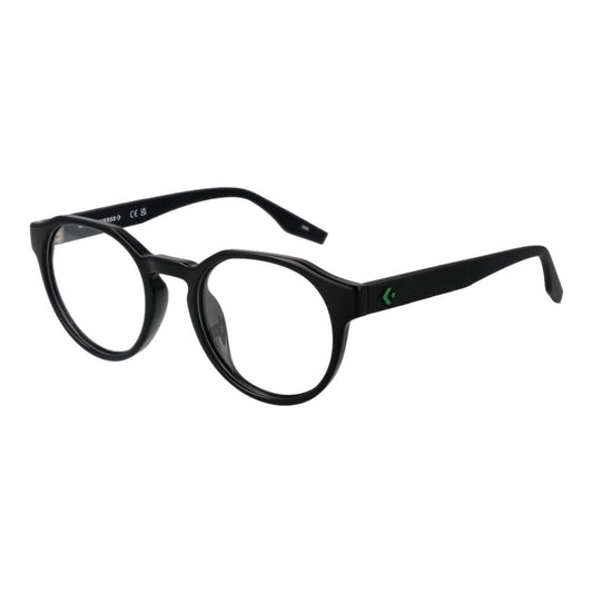 Converse Black Unisex Glasses Frame, stainless steel, full-rim, round shape, demo lenses, size 49-20-140