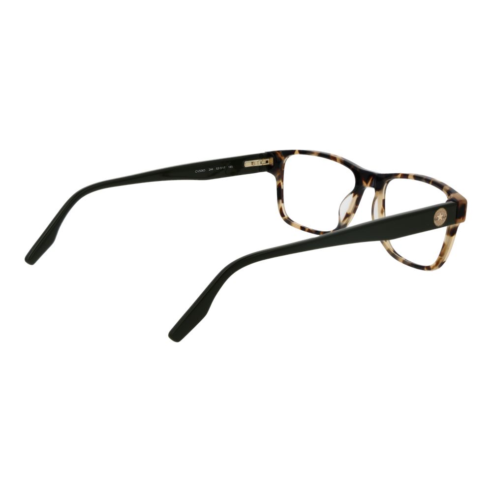 Converse Green Men Glasses Frame in acetate with green full-rim design, size 53-17-145, demo plastic lenses, rectangular style, no spring hinge.