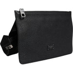 Dolce & Gabbana Black Leather Logo Embossed Waist Fanny Pack Bag BAG4668