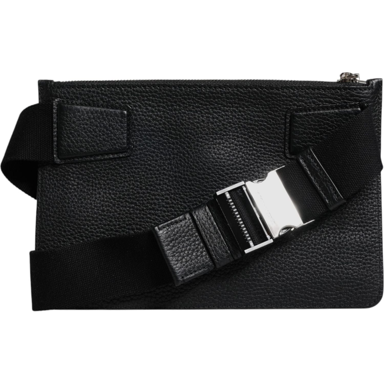 Front view with bag zipped and handles upright.