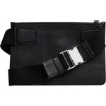 Dolce & Gabbana Black Leather Logo Embossed Waist Fanny Pack Bag BAG4668