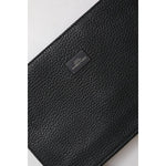 Dolce & Gabbana Black Leather Logo Embossed Waist Fanny Pack Bag BAG4668