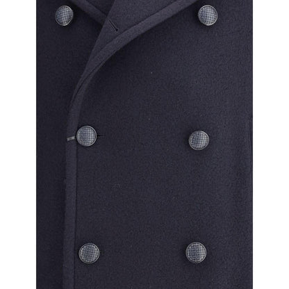 Tagliatore Blue Wool Coat