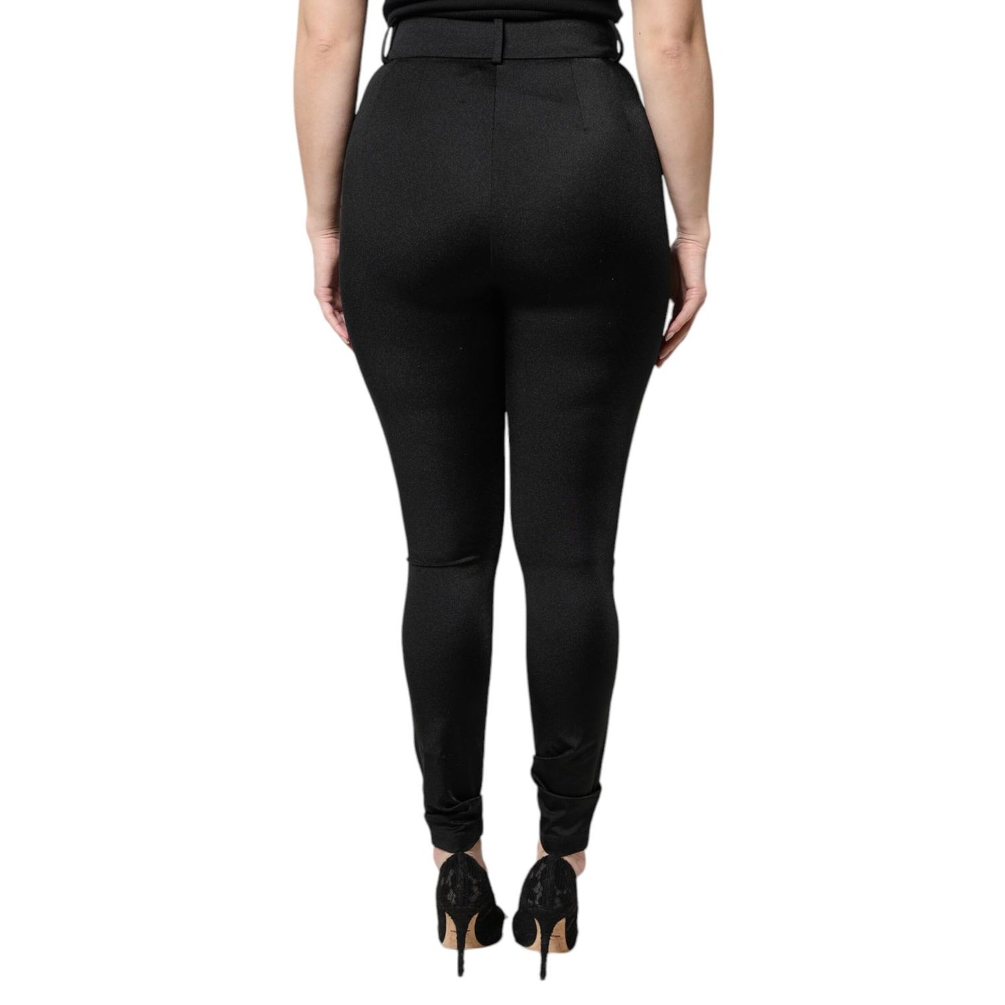 Dolce & Gabbana Black Nylon Leggings Stretch Pants