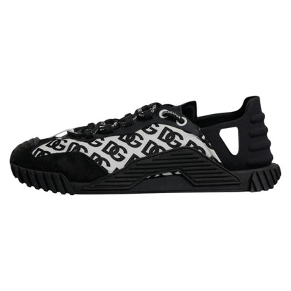 Dolce & Gabbana Black Logo Lace Up Low Top NS1 Sneakers