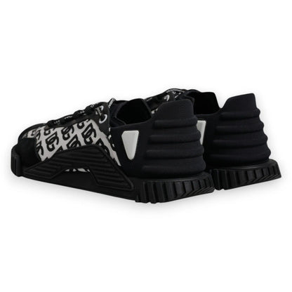 Dolce & Gabbana Black Logo Lace Up Low Top NS1 Sneakers