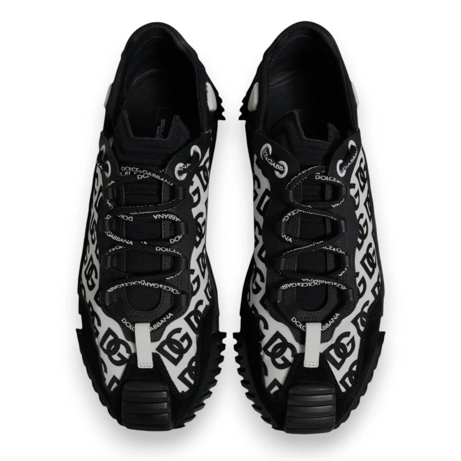 Dolce & Gabbana Black Logo Lace Up Low Top NS1 Sneakers