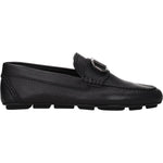 Valentino Garavani Black Leather Slip-On Loafers