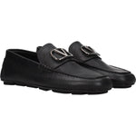 Valentino Garavani Black Leather Slip-On Loafers