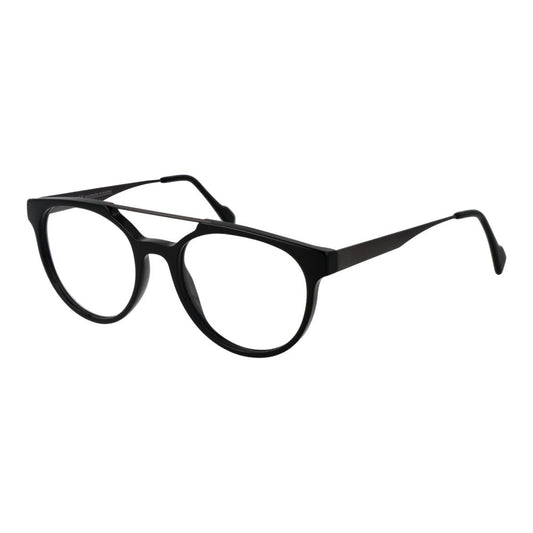 Andy Wolf Black Unisex Glasses Frame in full-rim black acetate, featuring demo lenses, size 52-18-140.