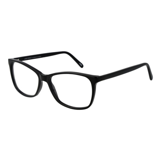 Andy Wolf Black Unisex Glasses Frame, full-rim acetate rectangular design, demo lenses, 55-14-140 size, includes branded case.