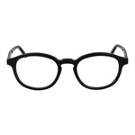 Andy Wolf Black Unisex Glasses Frame in full-rim acetate with demo lenses, panto style, includes branded case for shipment.