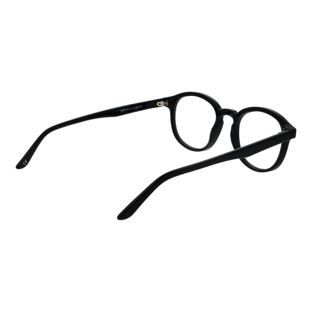Andy Wolf Black Unisex Glasses Frame, full-rim acetate with demo lenses, size 51-20-145, includes branded case.