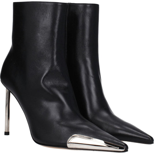 Off-White Black Leather Ankle Boots OF-8547443736841-EU36/US6